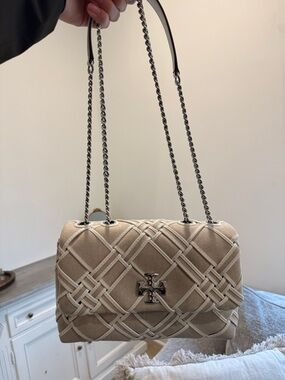 Tory Burch Kira Woven Canvas Shoulder Bag